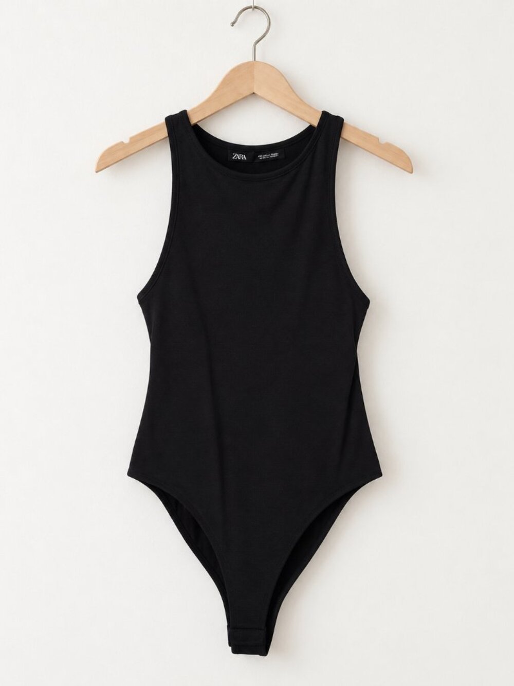Zara Black High Neck Racerback Bodysuit